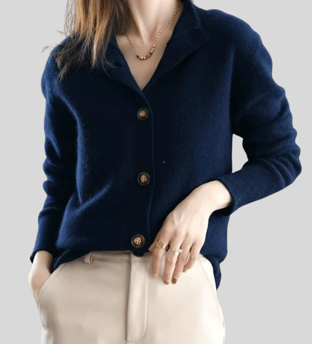Stéphanie | Cardigan en Cachemire Style Rétro
