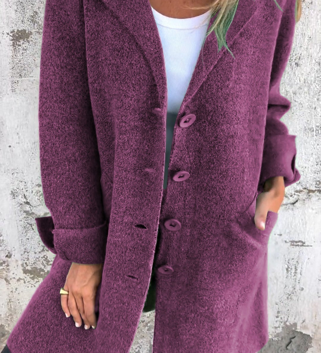 Renée - Manteau long décontracté avec revers