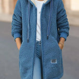 Ambroisine - Pull d'hiver avec capuche, manches longues et cordon, manteau thermique d'automne