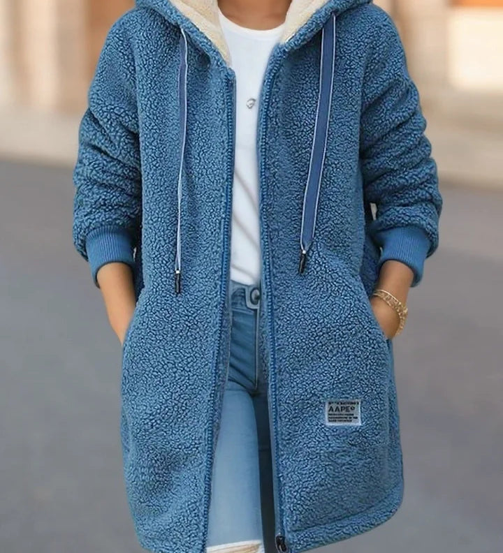 Ambroisine - Pull d'hiver avec capuche, manches longues et cordon, manteau thermique d'automne