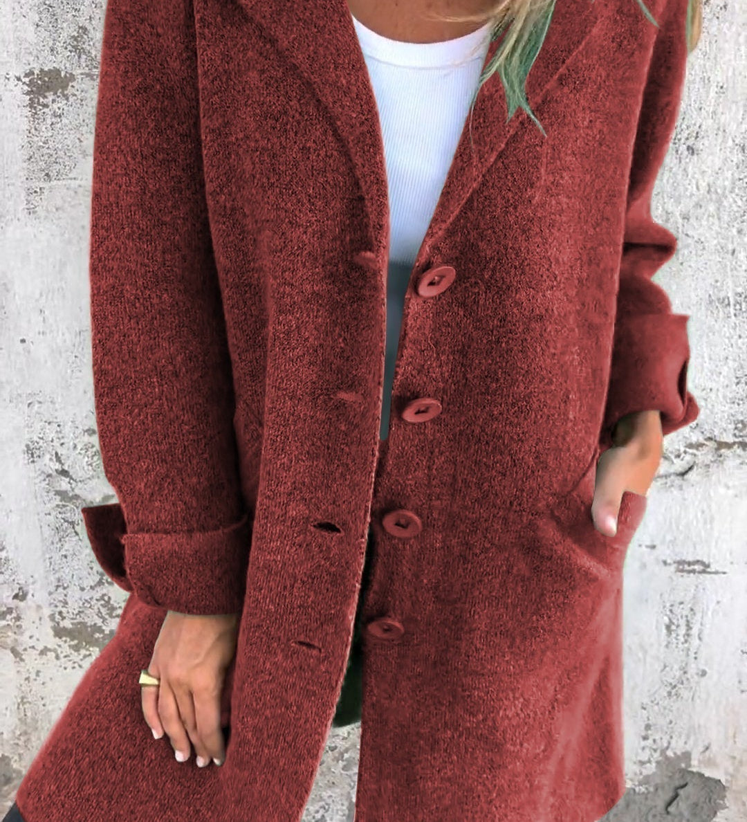 Renée - Manteau long décontracté avec revers