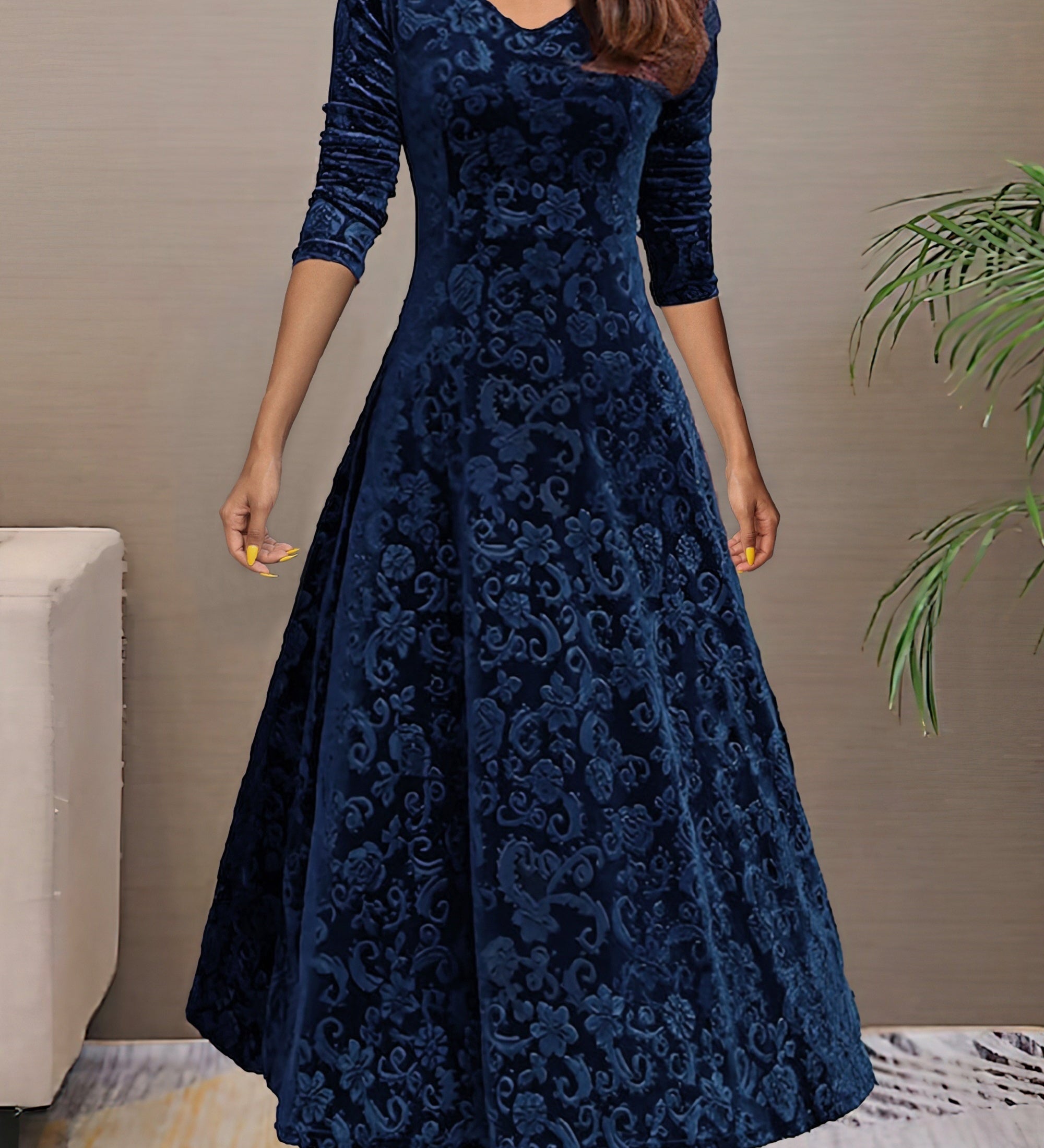 Sandrine | Robe d'Élégance en Velours pour les Fêtes