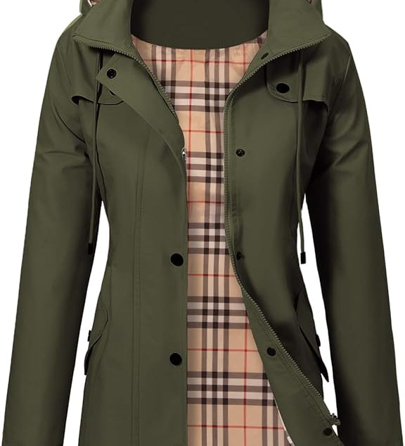 Léocadie | Parka pour femme avec capuche, boutons et poches