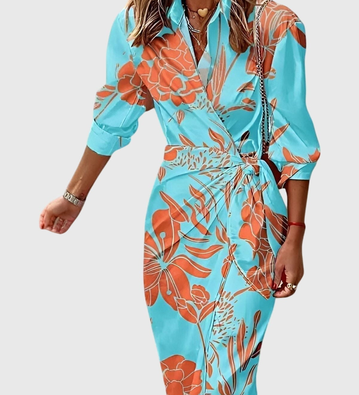Everly | Robe Wrap Élégante avec Imprimé