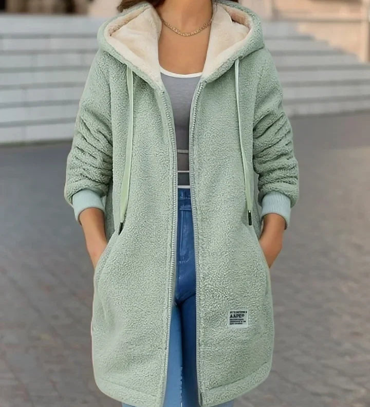Ambroisine - Pull d'hiver avec capuche, manches longues et cordon, manteau thermique d'automne