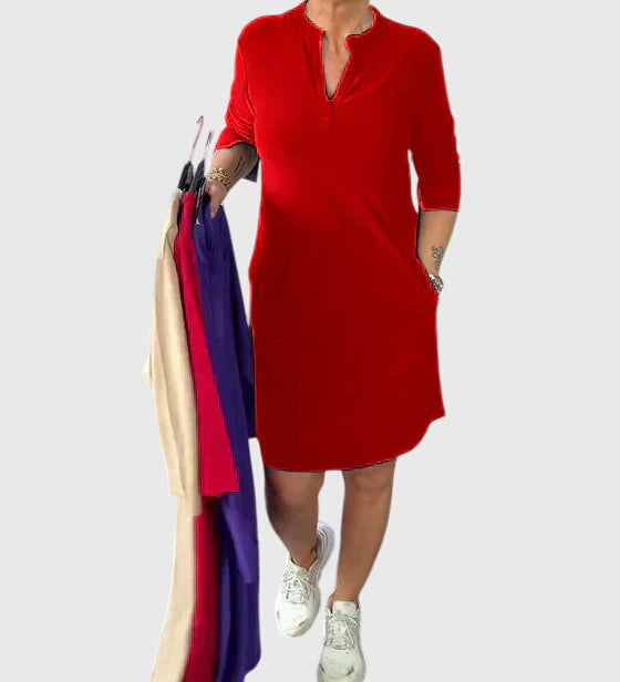 Caroline | Robe V Cou Unie