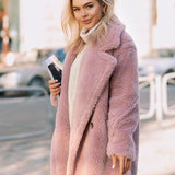 Sylviane - manteau long en peluche d'ours
