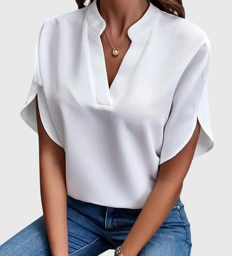 Isabelle | Chemise V Neck Douce et Élégante