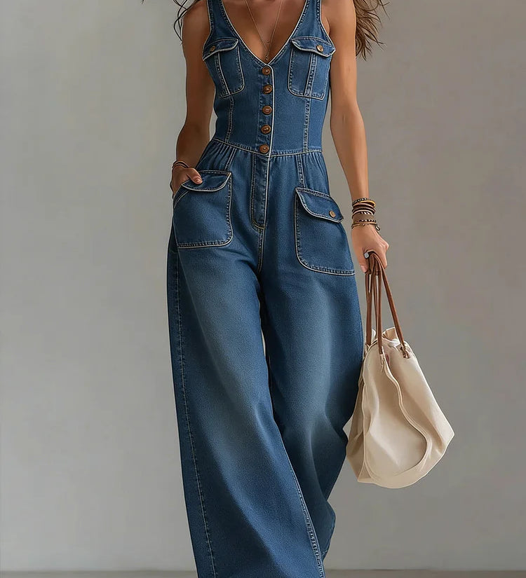 Octavie | Combinaison en denim ample