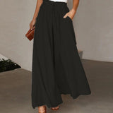 Pantalon large avec taille élastique