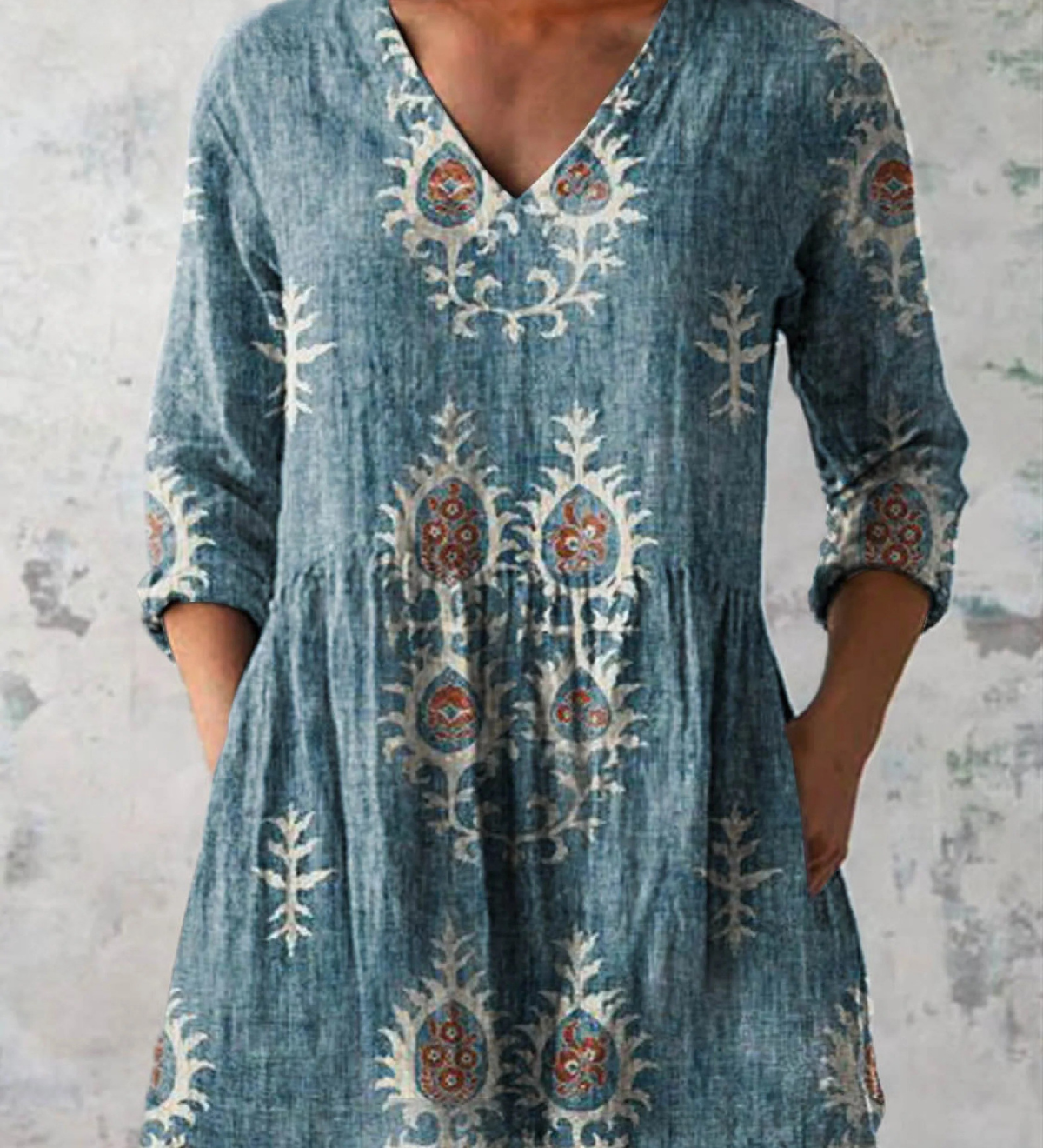 Elise | Blouse Longue avec Décolleté en V