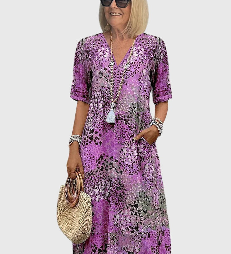 Bella | Robe Midi Florale Élégante