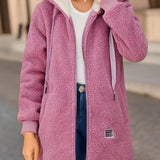 Ambroisine - Pull d'hiver avec capuche, manches longues et cordon, manteau thermique d'automne