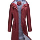 Herminia | Imperméable pour femme avec capuche et cordon ajustable à la taille