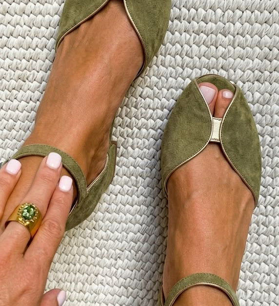 Olivia | Sandales Vert Sauge Élégantes