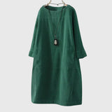 Grace | Robe Midi en Velours Côtelé Détendue
