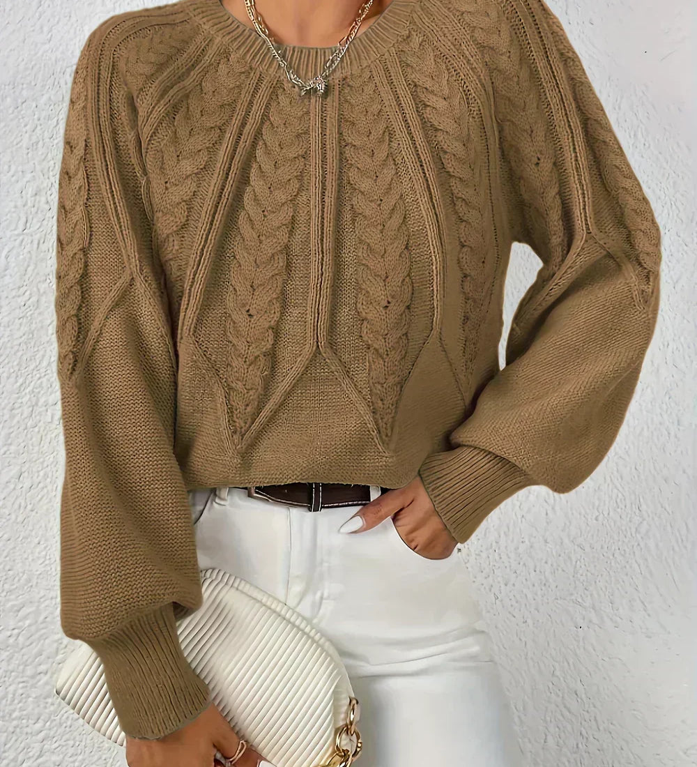 Delphique - Pull en Tricot à Câbles