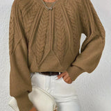 Delphique - Pull en Tricot à Câbles