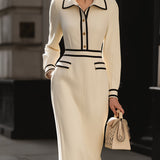 Sylvie | Robe Midi avec Détails de Boutons