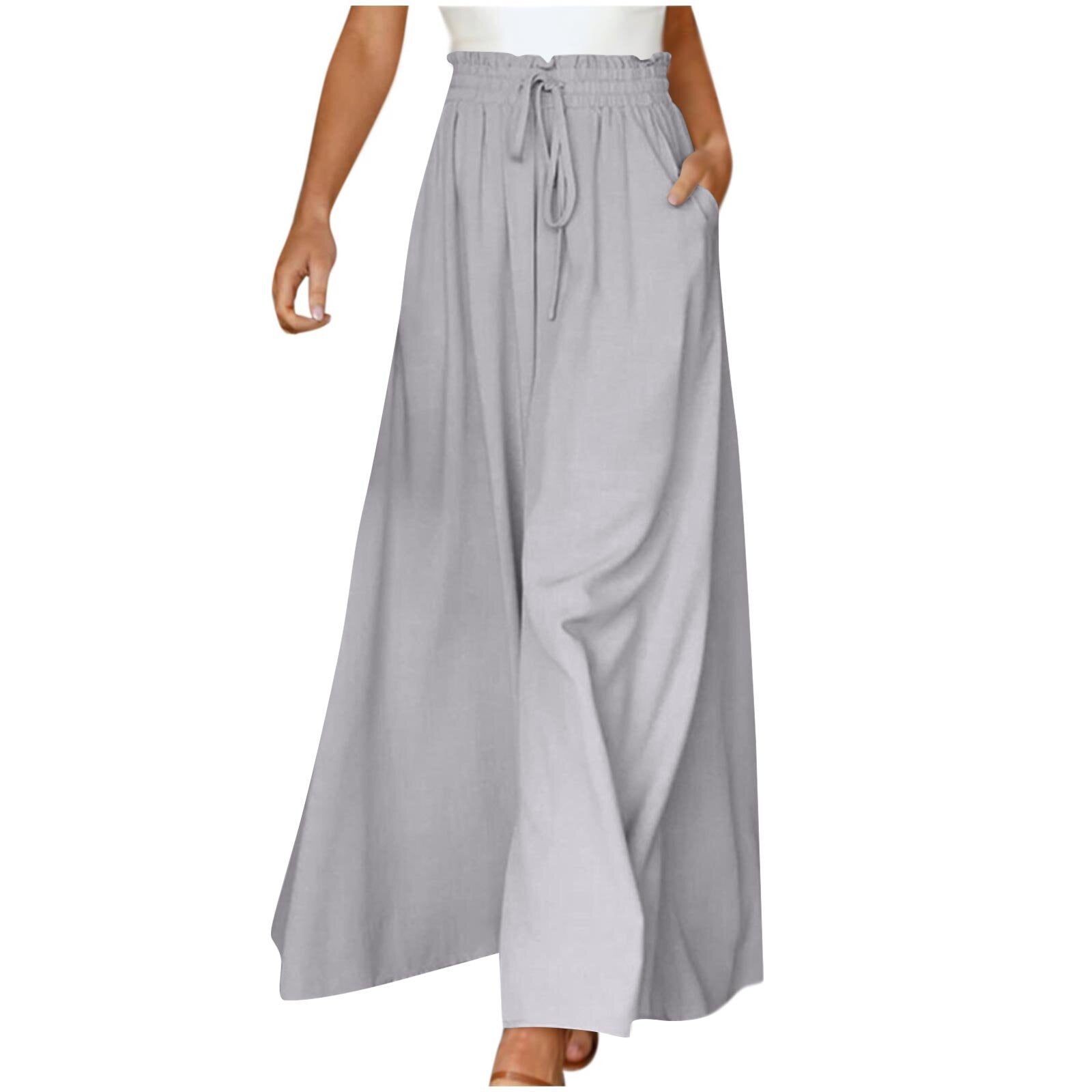 Pantalon large avec taille élastique