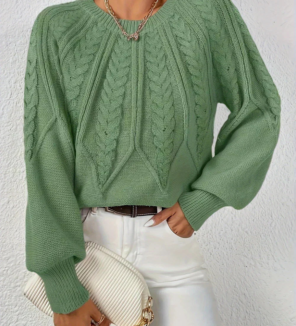 Delphique - Pull en Tricot à Câbles