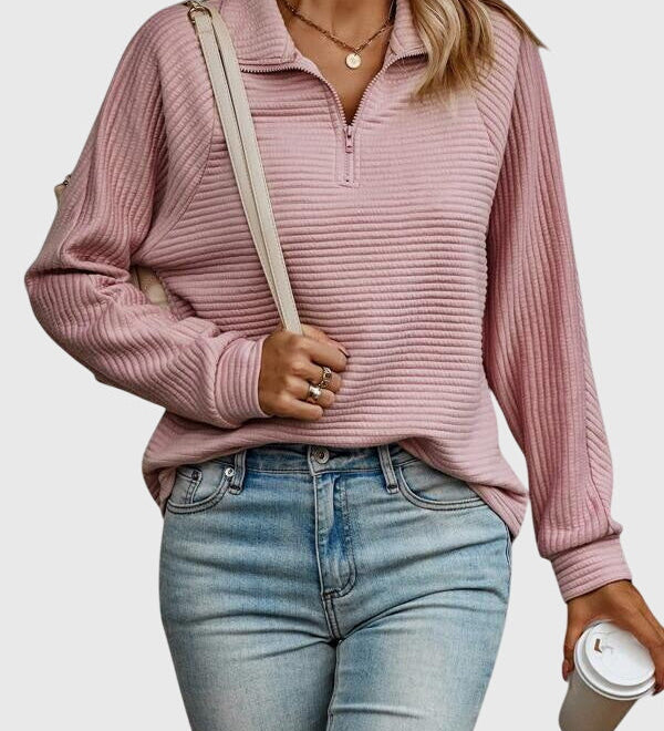 Christine | Pull élégant à demi zip