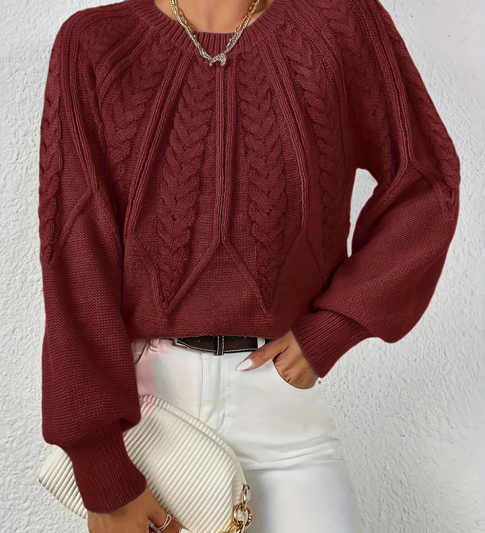 Delphique - Pull en Tricot à Câbles