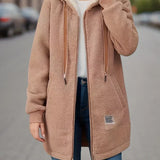 Ambroisine - Pull d'hiver avec capuche, manches longues et cordon, manteau thermique d'automne