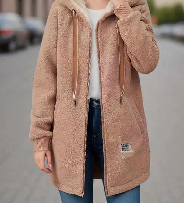 Ambroisine - Pull d'hiver avec capuche, manches longues et cordon, manteau thermique d'automne