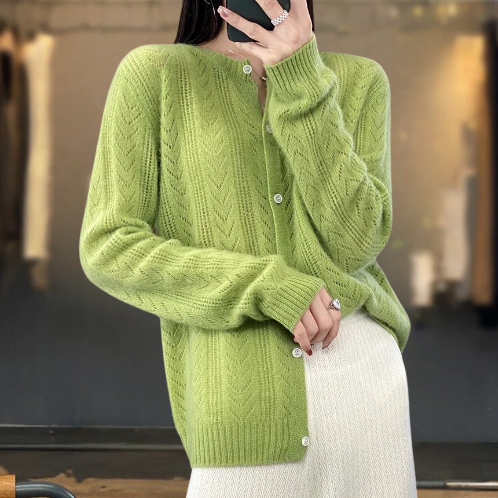 Lucie - Cardigan à Boutons en Tricot à Cable