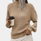 Lorine - Pull en Tricot à Vagues avec Design Texturé Chic