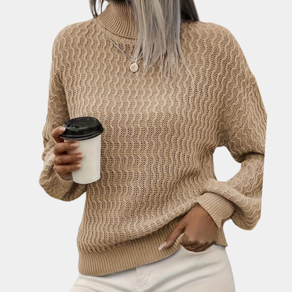 Lorine - Pull en Tricot à Vagues avec Design Texturé Chic