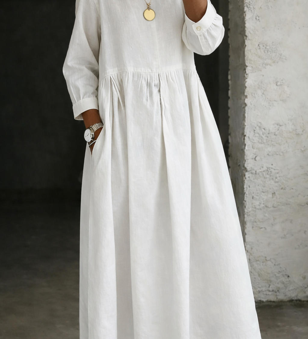 Manon | Robe en jean à col Peter Pan