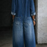 Sidonie | Combinaison denim épaules dénudées