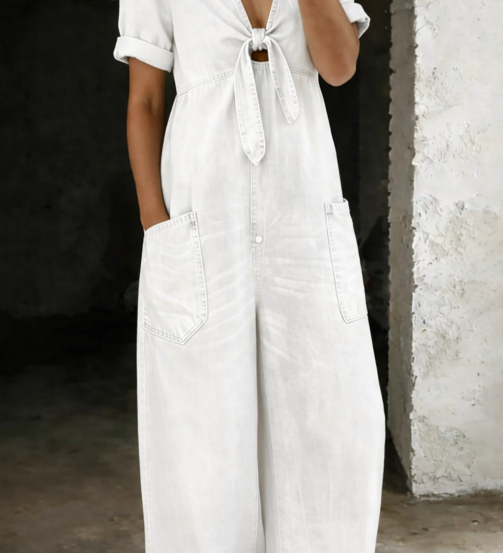 Garance | Combinaison denim col V