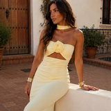 Biscarrosse | Robe Maxi Dos-Nu Corsage Fleuri