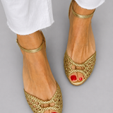 Isadora | Sandales Tressées Dorées