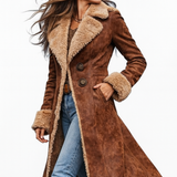 Winnie | Manteau long de style rétro avec détails en imitation de fourrure