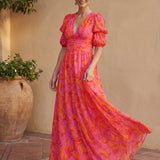 Cannes | Robe Fluide Rose et Orange