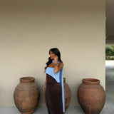 Blankenberge | Robe Marron et Bleu