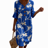 Delphine - Robe femme décontractée à motifs floraux.