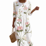 Solène - Robe femme décontractée à motif floral.