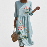 Léonie - Robe femme décontractée à motif floral.