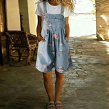 Eugénie | Combinaison en denim floral lavé vintage