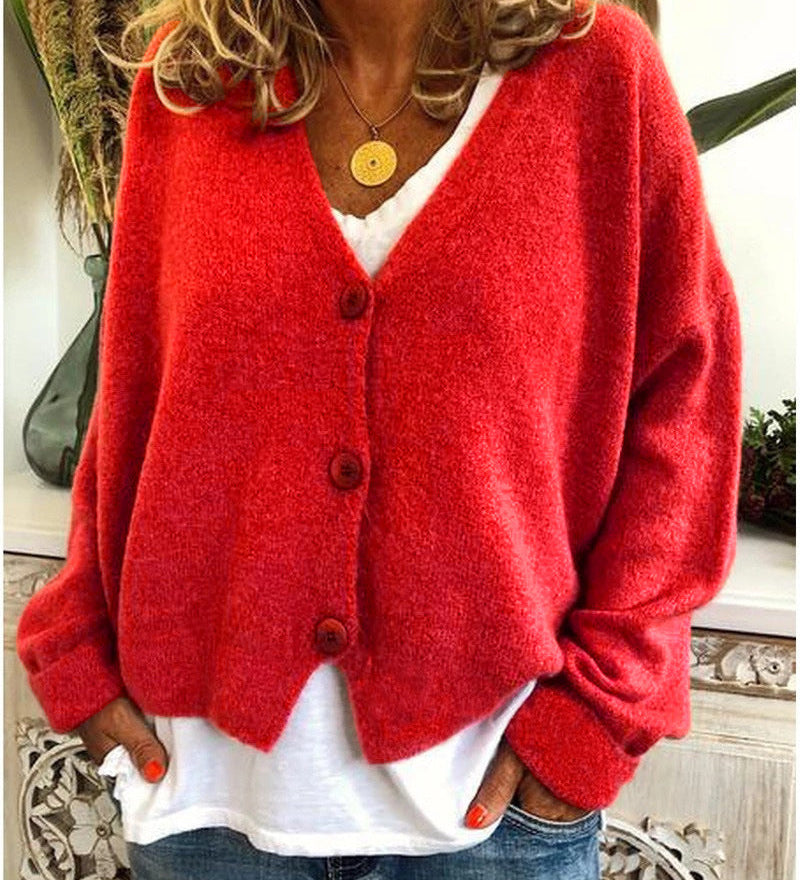 Aline - Gilet Boutonné V-Neck Confortable