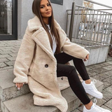 Sylviane - manteau long en peluche d'ours