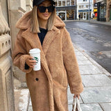 Sylviane - manteau long en peluche d'ours
