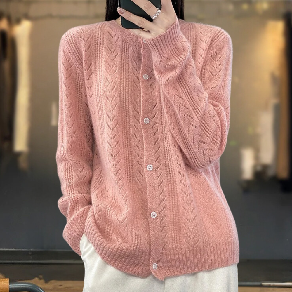 Lucie - Cardigan à Boutons en Tricot à Cable
