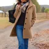 Jeannine - Manteau classique de longueur moyenne avec boutons