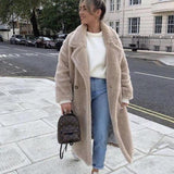 Sylviane - manteau long en peluche d'ours